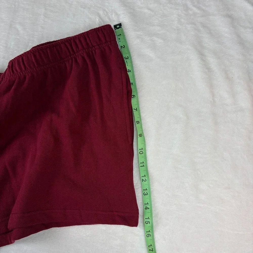 Universal Thread Shorts Womens Large Burgundy High Rise Pockets‎ Elastic Waist